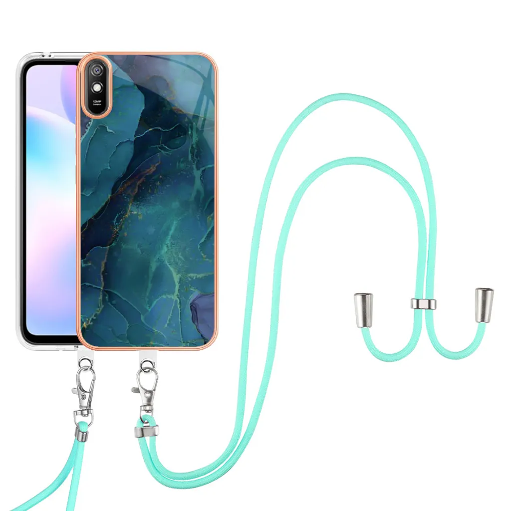 Cover Xiaomi Redmi 9A Verde con Tracolla TPU Anti-Scivolo