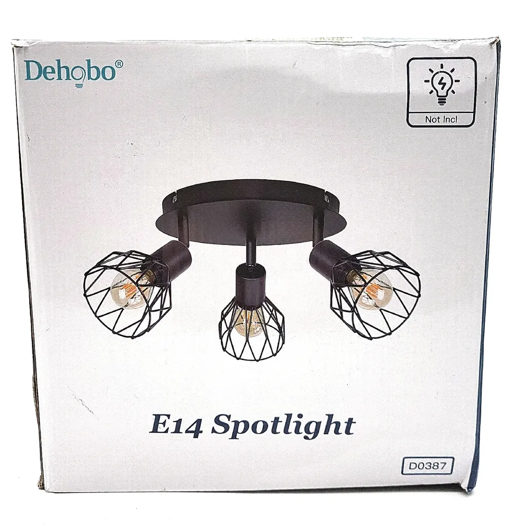Luminaire de plafond pour couloir et bureau spot noir 3 ampoules E14