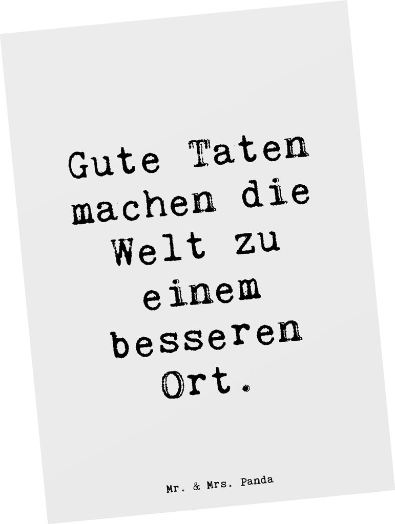 Mr. & Mrs. Panda Grußkarte Spruch Freundlichkeiten verbreiten - Weiß - Geschenk, Trost, Ansichtskarten, Freude, Lächeln, Liebe, Freundlichkeit e...