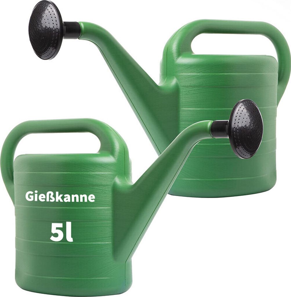 2friends Gießkanne 5L, 2er Pack – Abnehmbare Düse, Klassisch Grün, UV-Beständig, Komfortable Bewässerung, Leicht & Langlebig für Garten und...