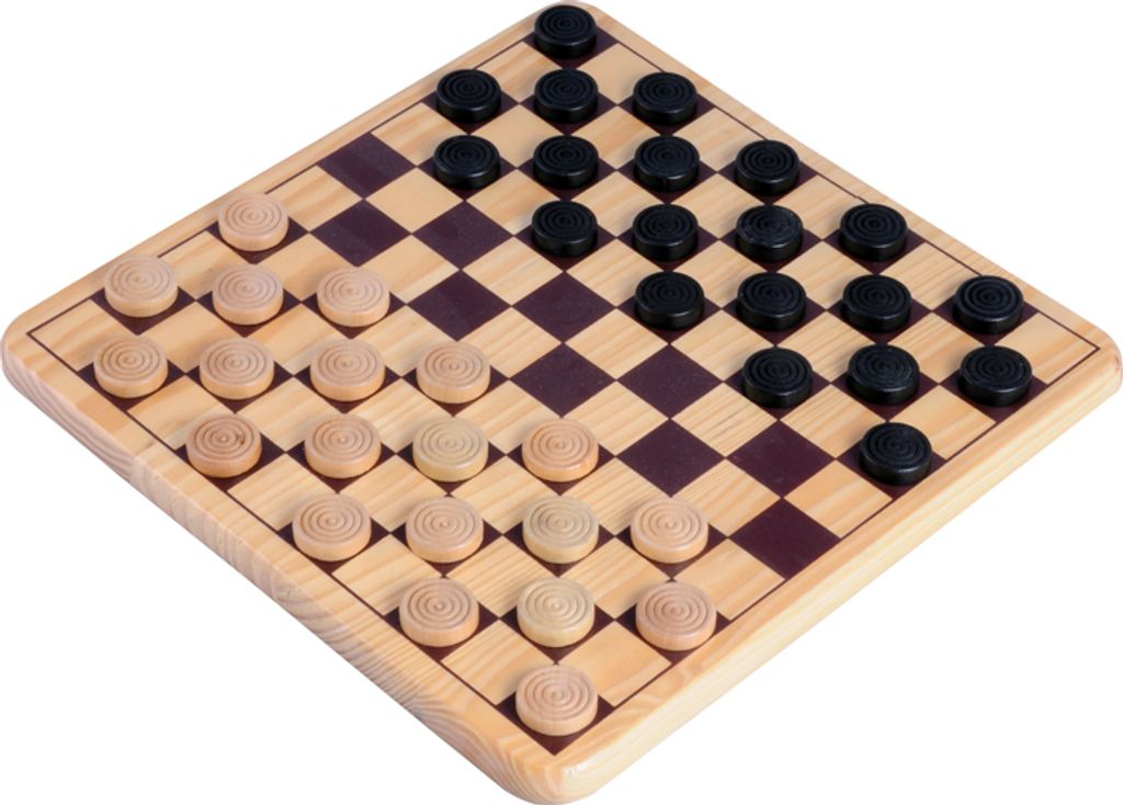 Damespiel aus Holz 29 cm, Damesteine 24 mm Produktbild 