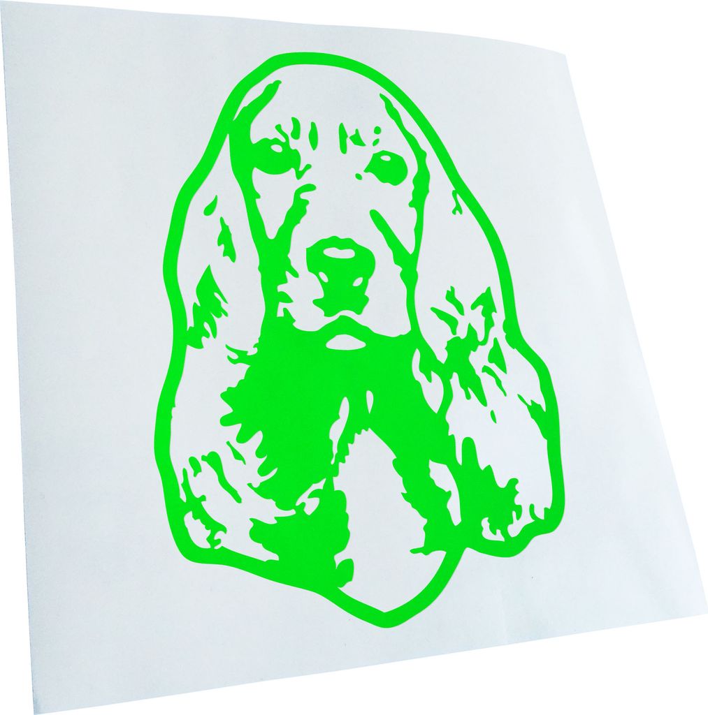 Kiwistar - Autoaufkleber - Cocker spaniel Hund - Neongrün - 30x21cm - Aufkleber für Auto, Laptop, Fahrrad, LKW, Motorrad mehrfarbig JDM Decal Racing