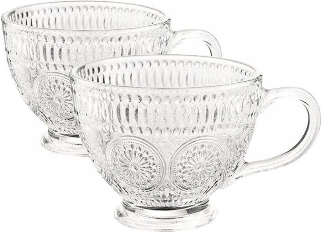 Vintage Kaffeebecher Glas Geprägte Kaffeetassen Glastassen Teetassen