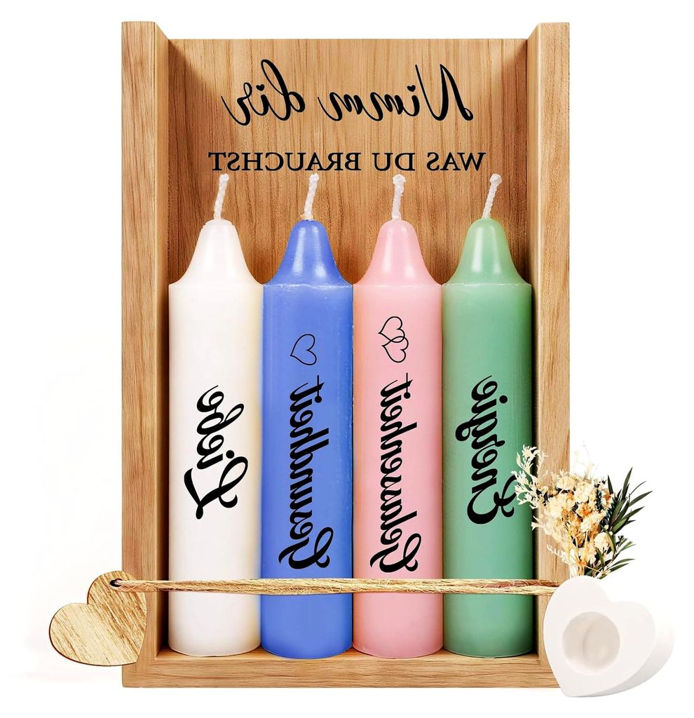 Kerzenset mit Kerzenständer, Geschenke für Frauen, Geschenke für Mama, Freundin, Schwester, Kollegin zum Geburtstag, Nimm dir, was du brauchst K...