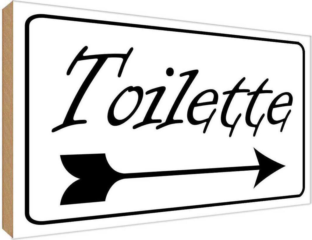 vianmo Holzschild 30x40 cm Toilette Pfeil rechts Warnschild Hinweisschild