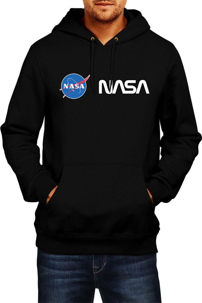 Herren Kapuzenpullover Nasa Space Theme Nasa 010, Man L / Schwarz