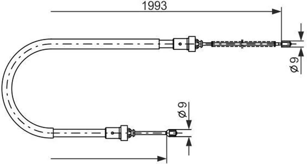 Câble de frein arrière Bosch haute résistance pour Logan OE 6001549112