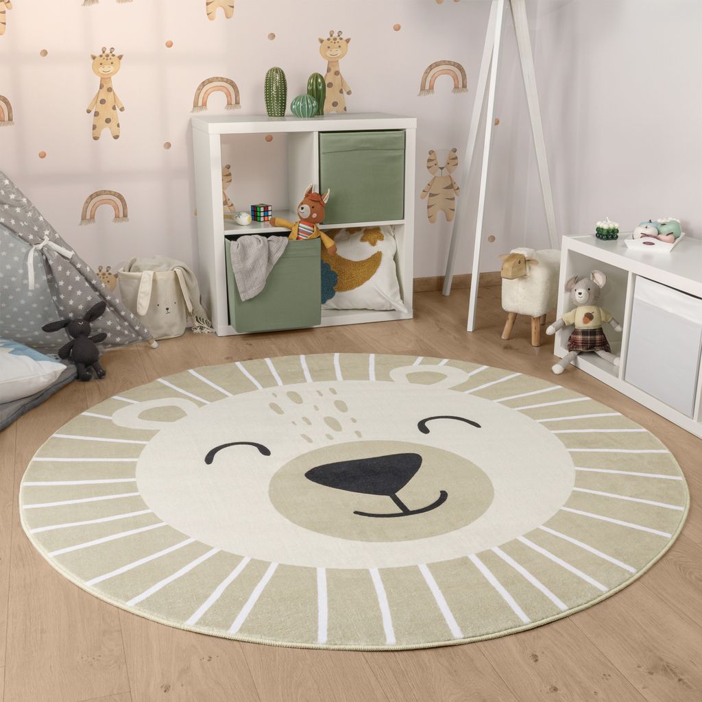 Kinderteppich Teppich Kinderzimmer Rund Waschbar Bis 30 Produktbild 