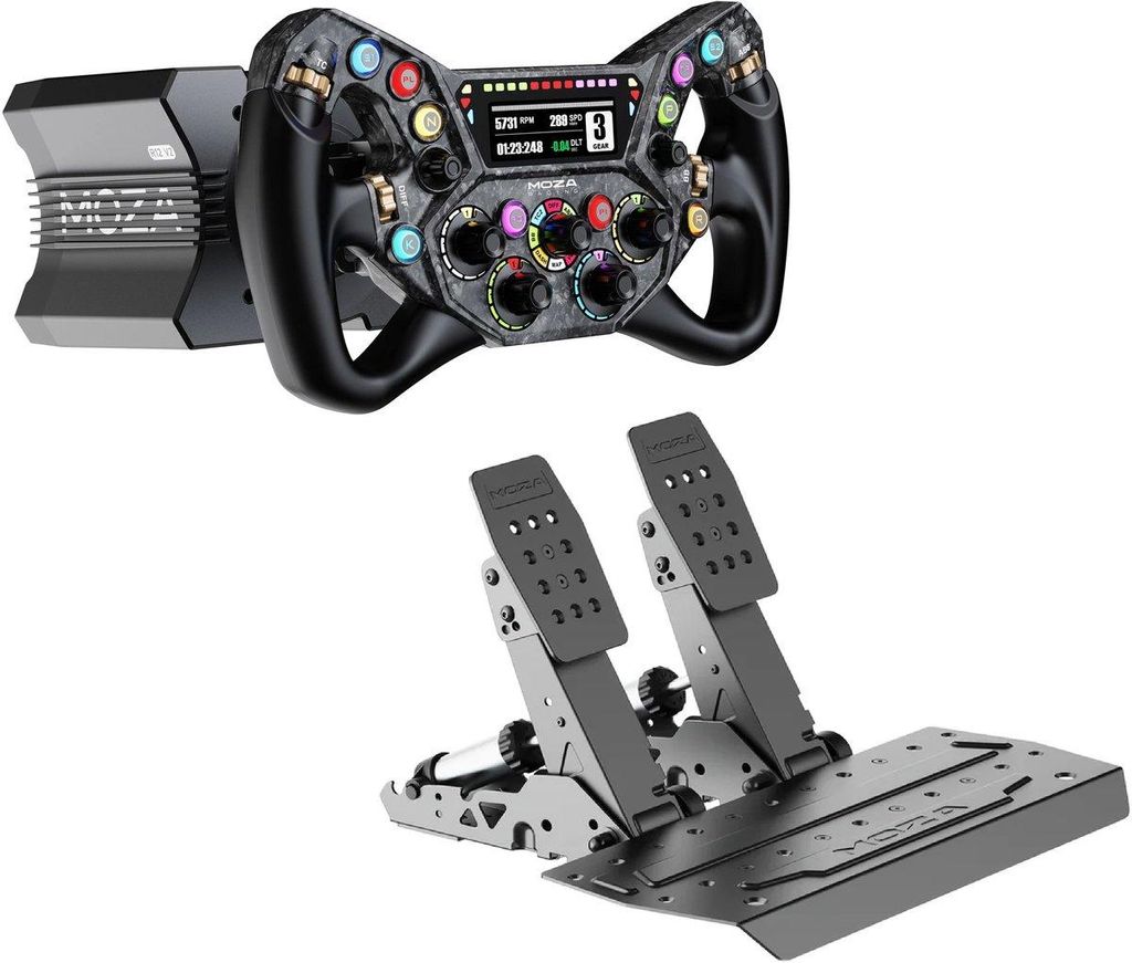 MOZA R12 V2 + KS Pro + SRP2 – Direct Drive Sim Racing Set 12 Nm PC