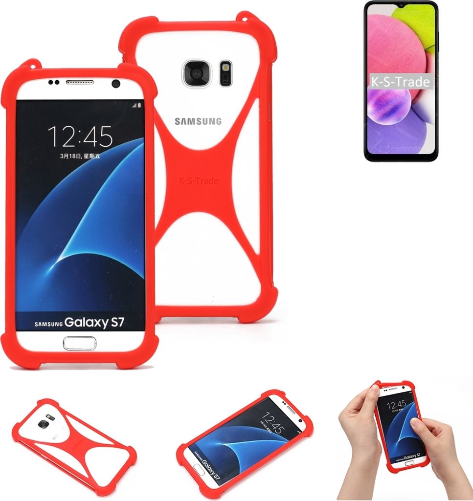 K-S-Trade Handy-Hülle kompatibel mit Samsung Galaxy A03s Schutz-Hülle Bumper Silikon Schutz Hülle Cover Case Silikoncase Silikonbumper TPU Softcase