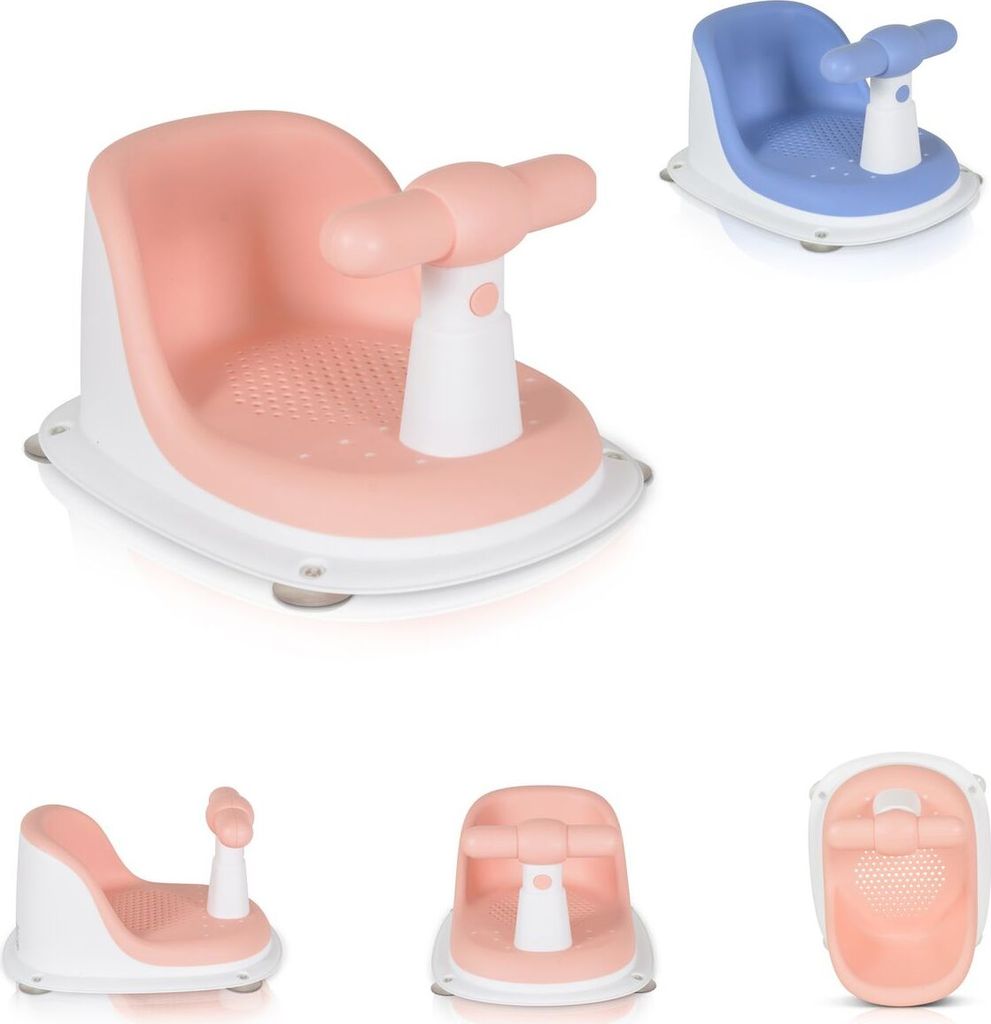 Moni Baby-Badesitz Bernie HA-B39 Badering, rutschfeste Basis, Rckenlehne, Griff rosa