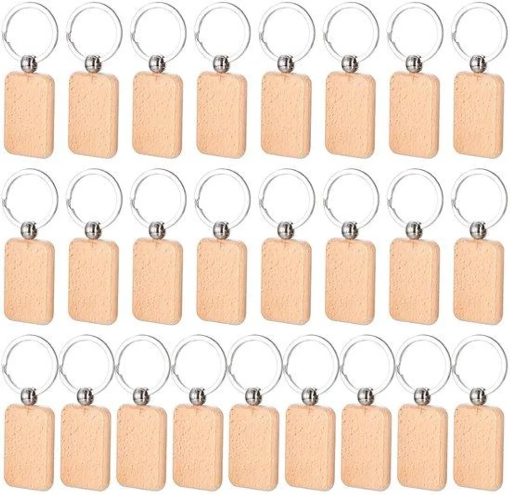 Porte-clés en bois brut Blanco 5cm - Accessoire robuste pour loisirs créatifs