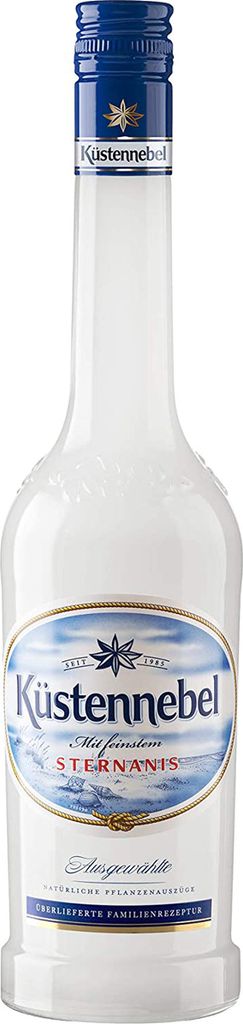 A clear product shot of a bottle of Küstennebel Sternanis Likör.