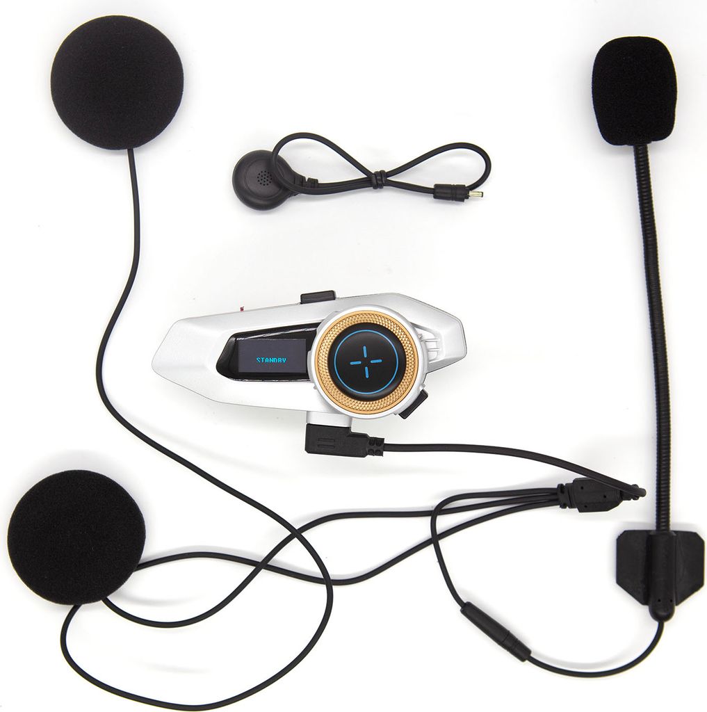 Hysnox H10 Motorradhelm-Gegensprechanlage, 10-Personen-Gruppensprechanlage, bis zu 2000 m, CVC-Rauschunterdrš¹ckung, Telefonanruf, Musik-Sharing,...