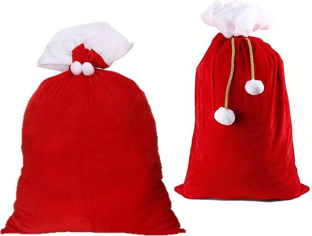 Große Weihnachtsgeschenktüten mit Kordelzug, ideal für Weihnachtsmann-Säcke, Süßigkeiten, Geschenke, festliche Geschenkverpackungen, Heim- un...
