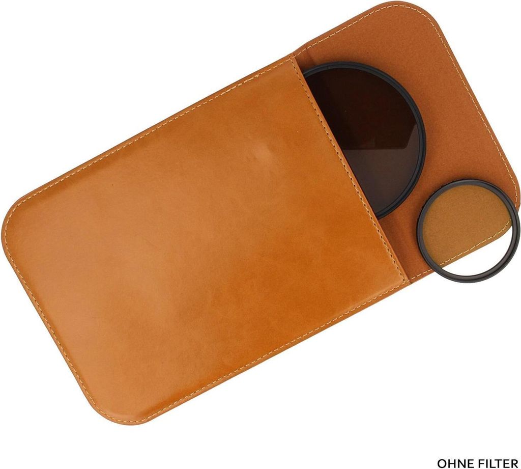 Minadax Objektivfilter Filtertasche Filteretui Größe L (180mm x 130mm) in Braun für SKR & DSLR Kameras