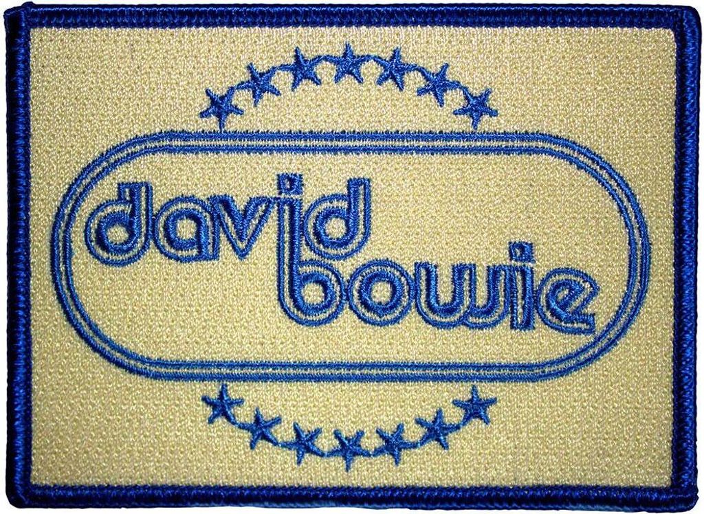 David Bowie - Oval - Aufnäher zum Aufbügeln RO13846 (Einheitsgröße) (Sand/Blau)