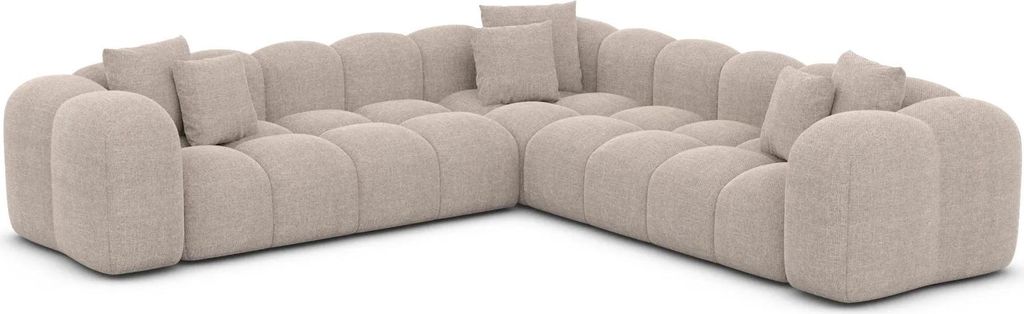 Strukturstoff Ecksofa Valora Beige