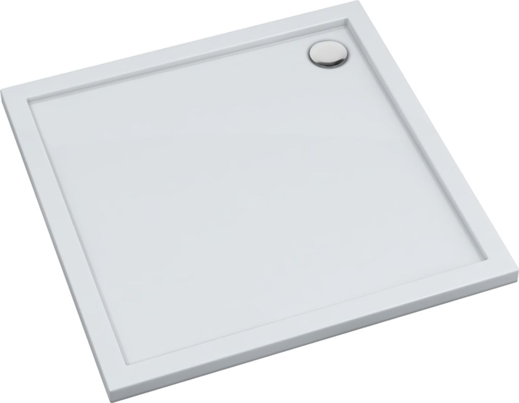 AQUABAD® Duschwanne Basic Smooth White 90x90cm Quadrat Produktbild 