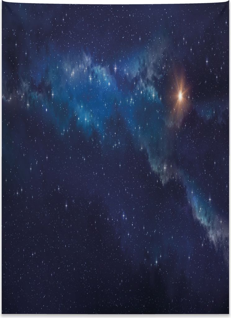 Abakuhaus Himmel Wandteppich, Weltraum-Universum-Bild aus Weiches Mikrofaser Stoff Kein Verblassen Klare Farben Waschbar, 110 x 150 cm, Hell Orange...