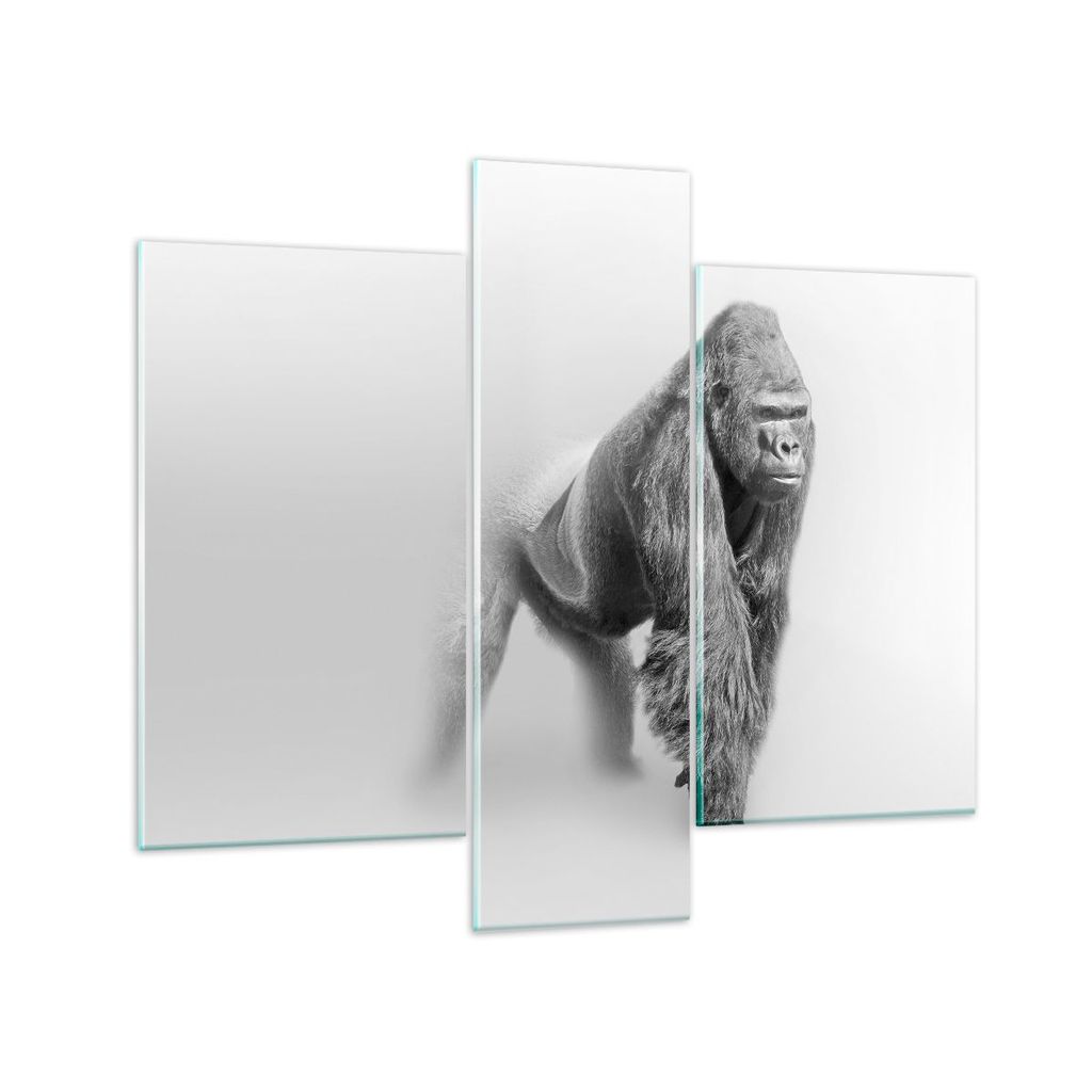 Bilder auf glas - Orang-Utan Tier - 95x80cm - Glasbilder - Wandbilder - Bilder - Kunstdruck - zum Aufhängen bereit - Wanddekoration aus Glas - Gla...
