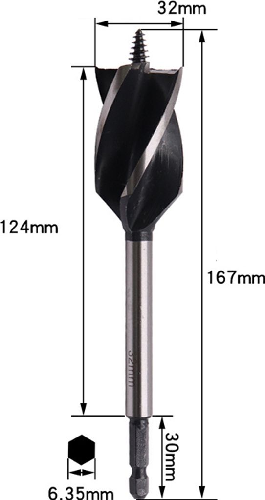 INF Holzbearbeitungs-Vierkantbohrer - Effizientes Vier-Nuten-Design Modell 3