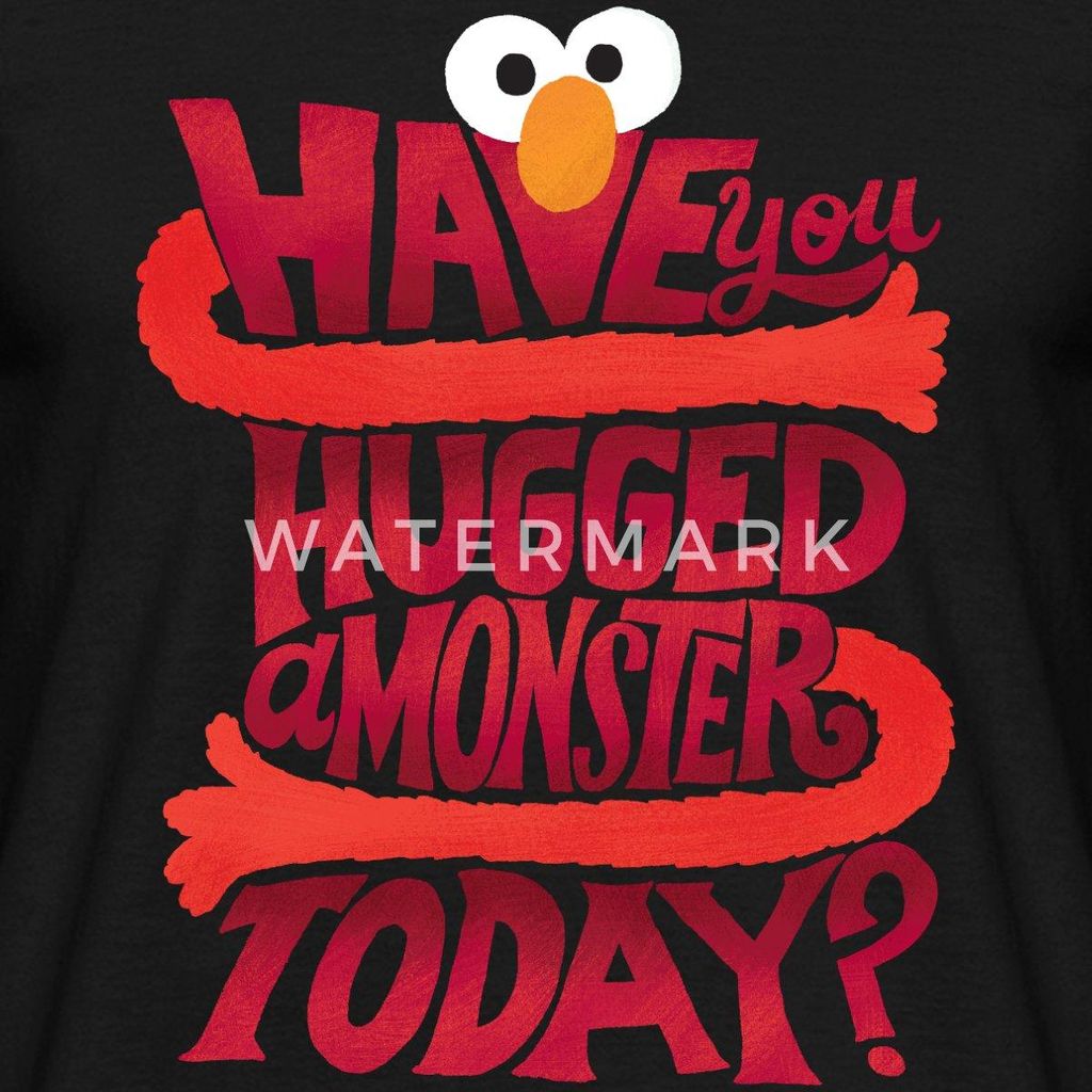 Spreadshirt Sesamstraße Design Have You Hugged A Monster Today Männer T-Shirt, S, Schwarz