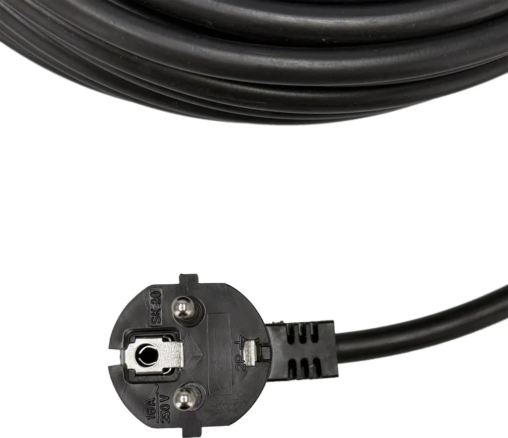 Zenitech Prolunga Schuko 16A HO5VV F 2x1,5mm² 50m Cavo Resistente per Tosaerba e