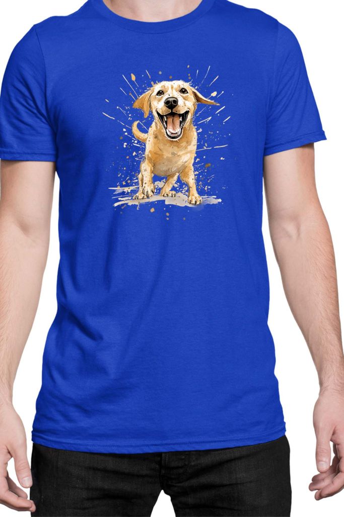 Herren T-Shirt Funny Dogs Breeds Labrador Retriever Dog Breed, Man XL / Blau
