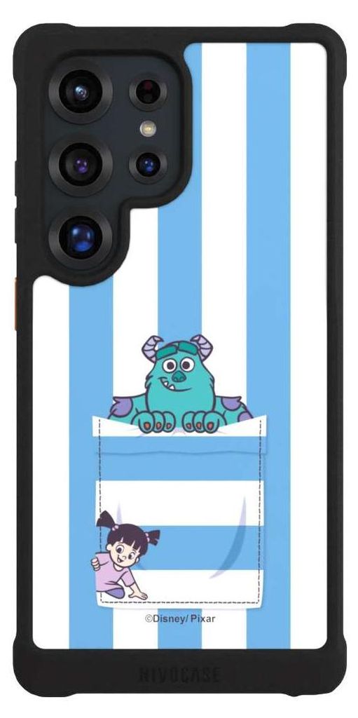 NIVOCASE Hülle für Samsung Galaxy S25 Ultra Stoßfeste Handyhülle NIVOmax Case Schwarz Disney Pixar Fanartikel Die Monster AG