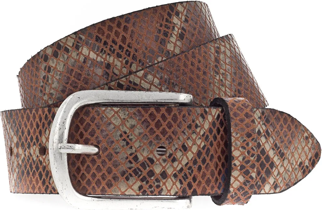 Vanzetti Pelle cintura Animal Scouting 35mm Leather Belt W95 Henna Red / Multicolor marrone multicolore