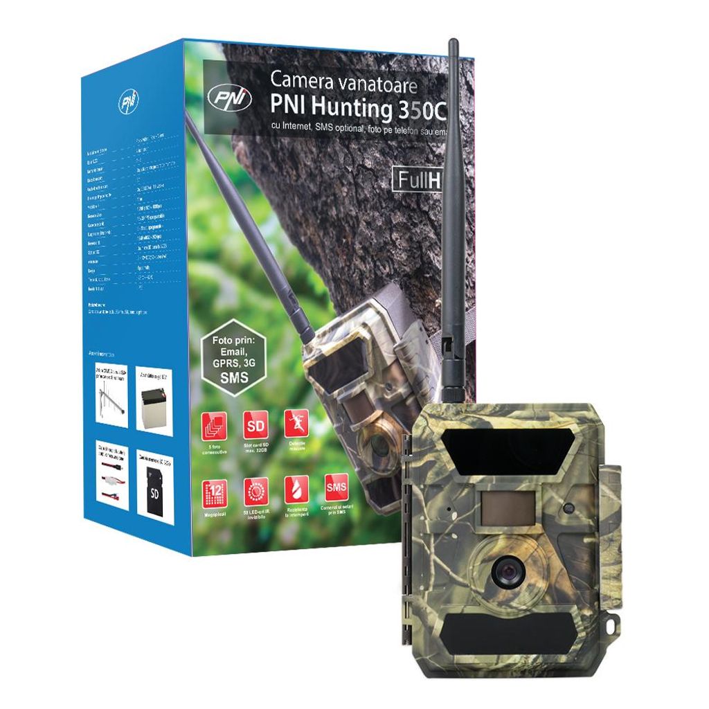 Jagdkamera PNI Hunting 350C 12MP mit 3G Internet, SMS, Foto unterwegs senden, E-Mail, FTP