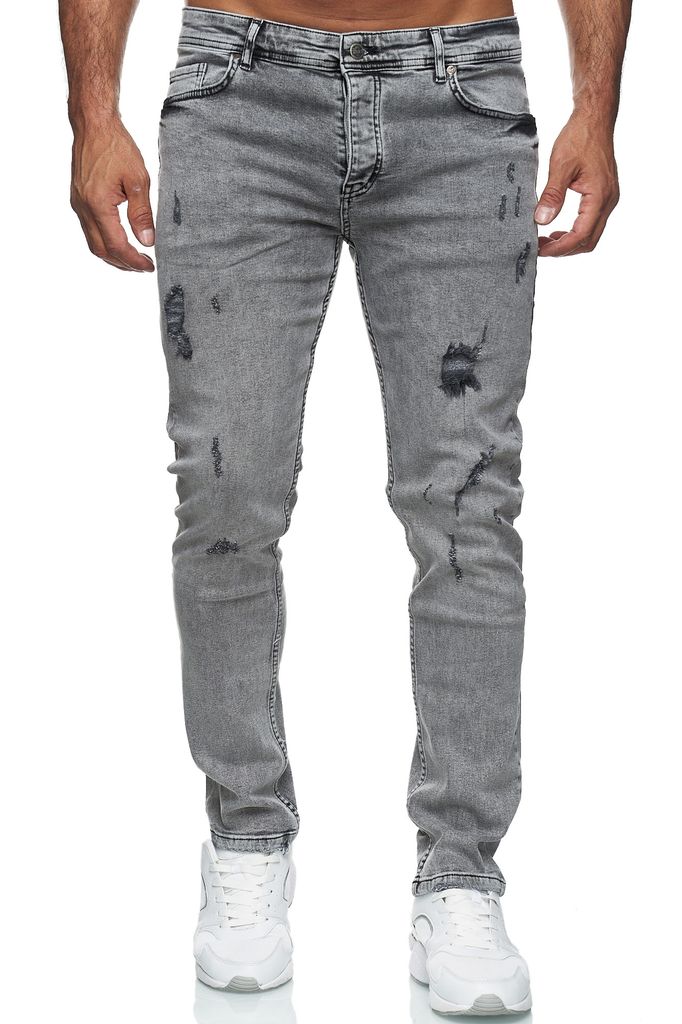 Reslad Jeans Herren Destroyed Look Slim Fit Denim Strech Jeans-Hose RS-2062 