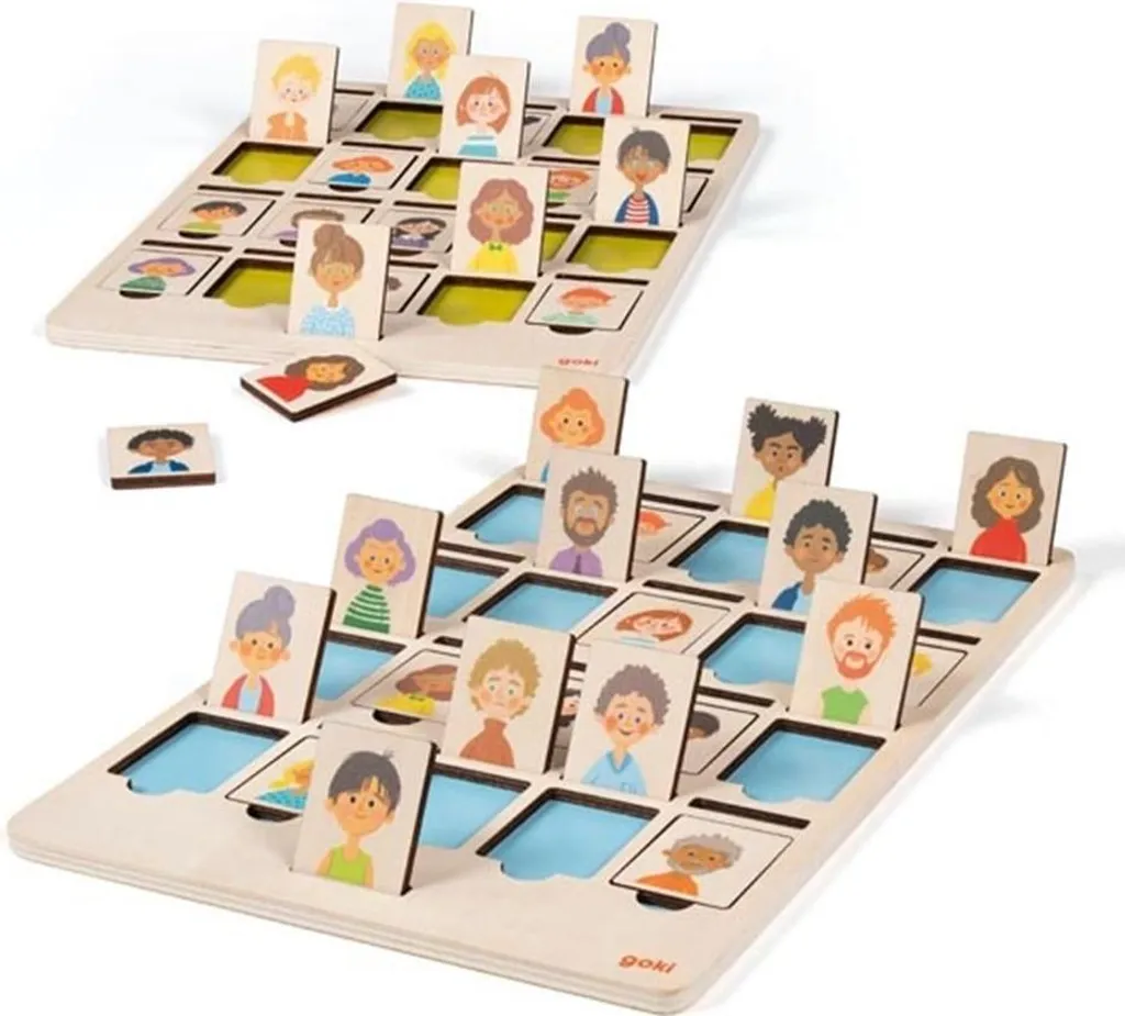 Jeu en bois Goki Quelle personne suis-je ? - Jeu de déduction 56 cartes