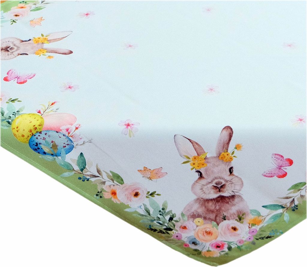 Tischdecke Tischläufer Druck Osterhase Ostereier Ostern 85 x 85 cm
