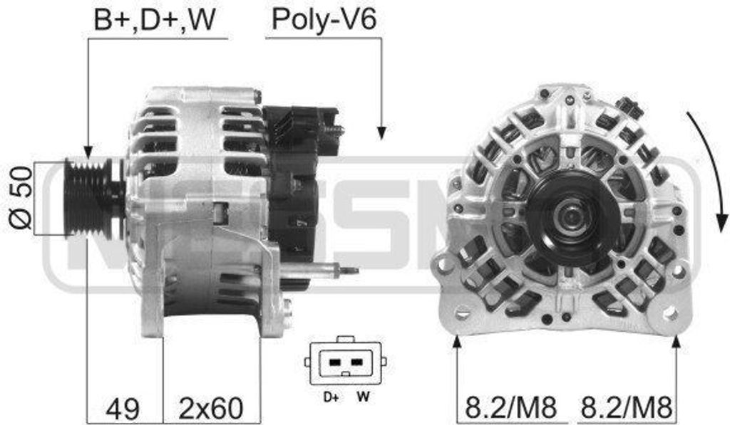 ERA 210224A Lichtmaschine Generator LiMa 90A 14V für VW Transporter IV Bus (70B, 70C, 7DB, 7DK, 70J, 70K, 7DC, 7DJ) GOLF III (1H1) SHARAN