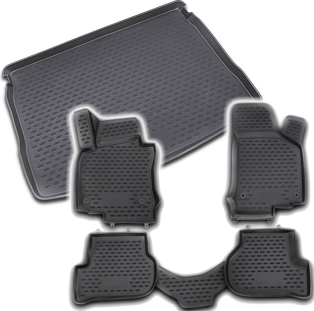 Gummi Kofferraumwanne + Fußmatten Set für VW Golf 6, Bj. Produktbild 