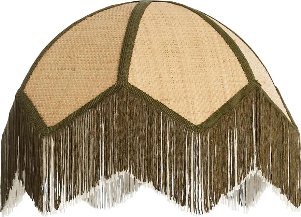 Abat-jour Vert en Matière Naturelle Sulina Ø35cm pour Lampe de Salon E27