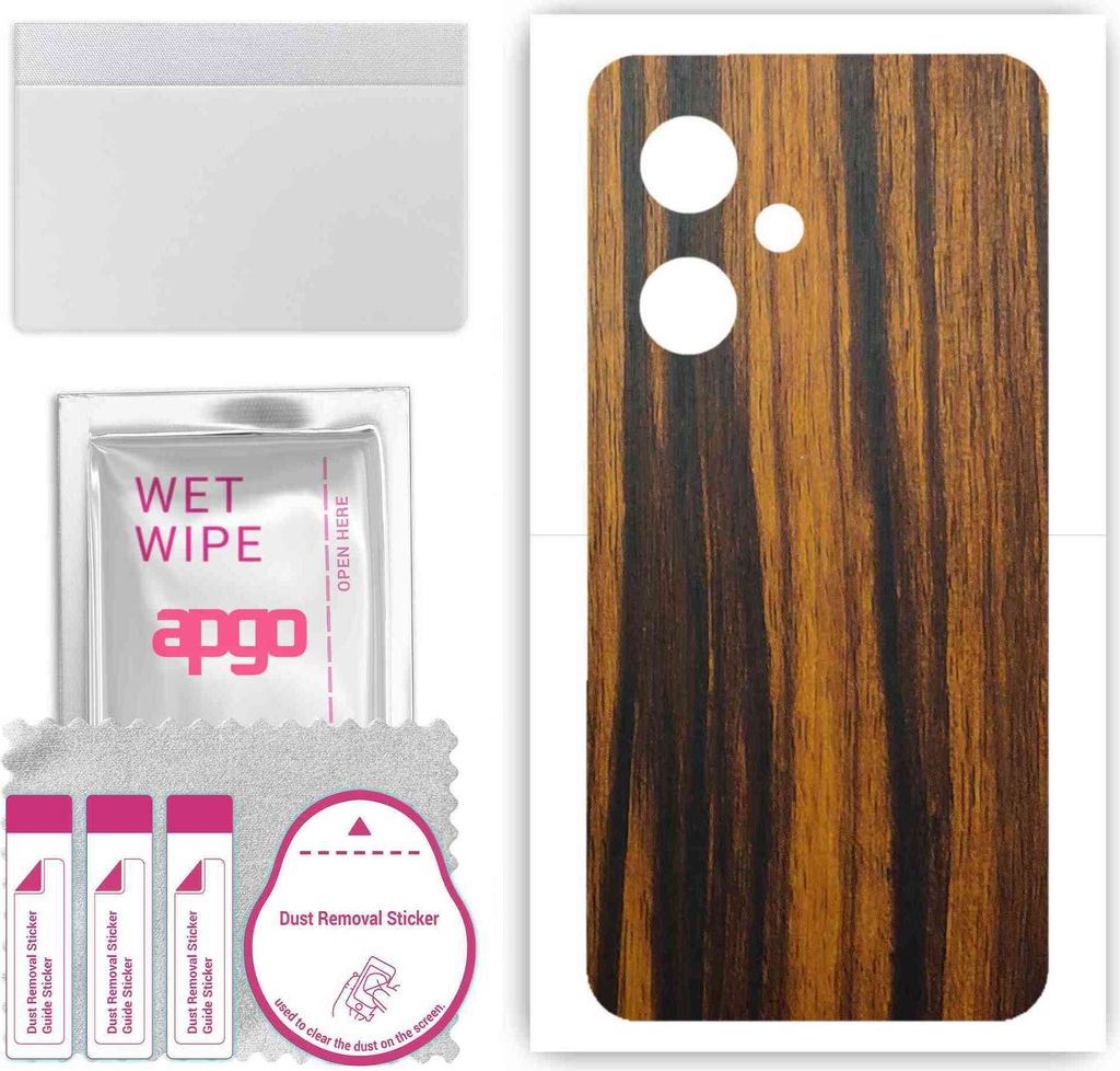 apgo Rückseite Schutzfolie, Skin, kompatibel mit Oppo K11, Hinten Displayschutzfolie aus Vinylfolie, kratzfest, einfache Montage - Tigerwood