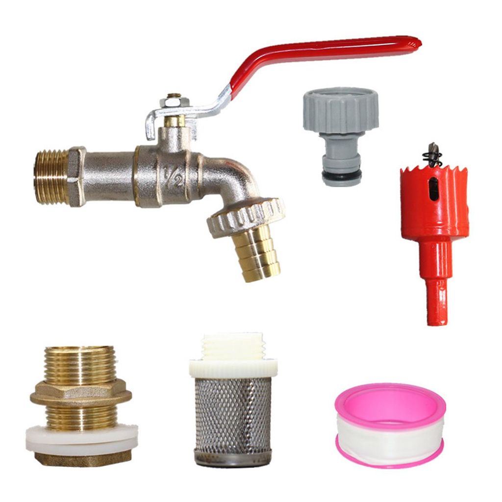 Wassertank-Adapter 1/2" mit Filter, Messing-Basis & Kunststoffventil – einfacher Anschluss an Wasserhähne