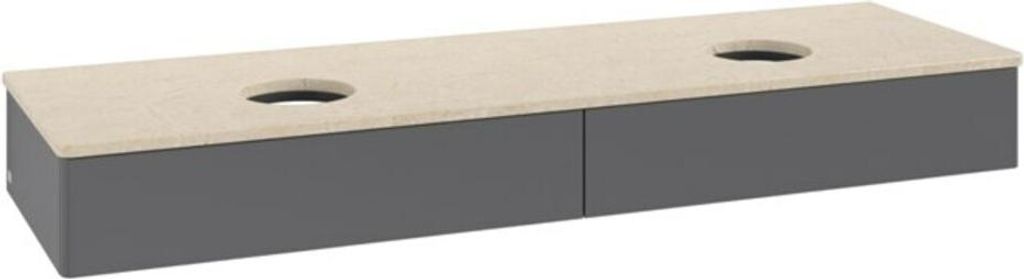 V&B Waschtischunterschrank ohne Frontstruktur -Beleuchtung Antao 160x50cm, WBP botti., Anthrac. m Lac