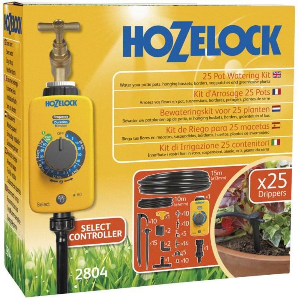 Hozelock Kit di irrigazione a goccia Raccordo innesto Lunghezza del tubo flessibile 15 m