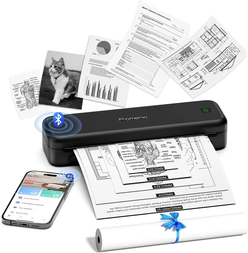 Imprimante A4 Mobile pour Smartphone Phomemo M834 Solution Télétravail