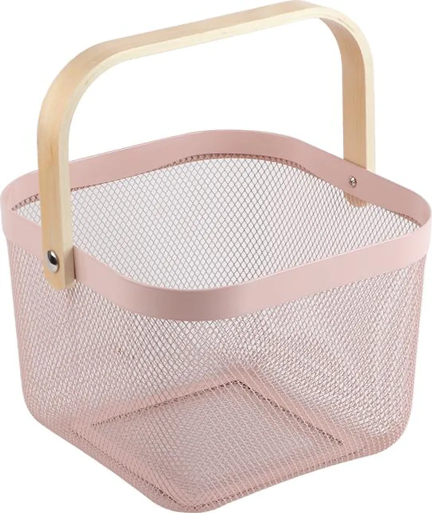 Passoire de cuisine métallique rose résistante avec poignée portable