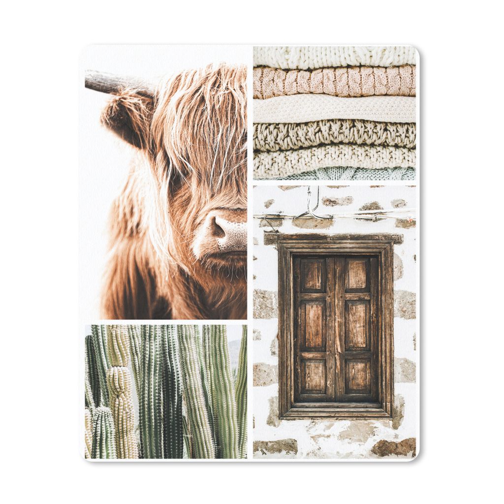 MuchoWow Mauspad Mousepad Schottischer Highlander - Pullover - Kaktus 30x40 cm - Mousepads - Maus Mat - Pad - Mausunterlage - Mausmatten