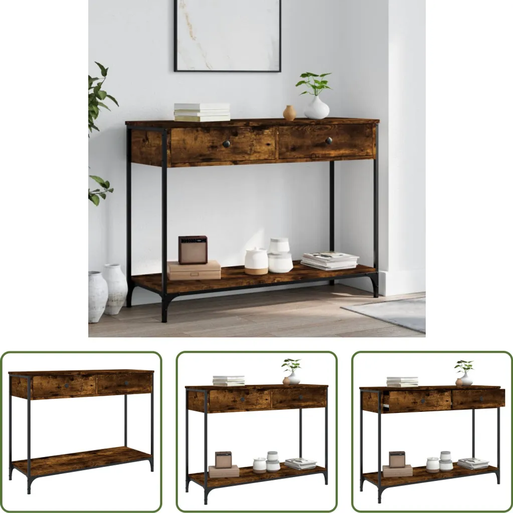 Tavolo Consolle Living Store Rovere Fumé 100cm | Legno Robusto