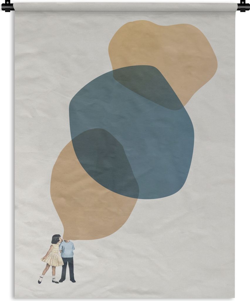 MuchoWow Wandteppich Wandbehang Wolken - Retro - Mädchen 60x80 cm Tapisserie Dekoration Wandtuch - Decke - Wandtücher - Wohne