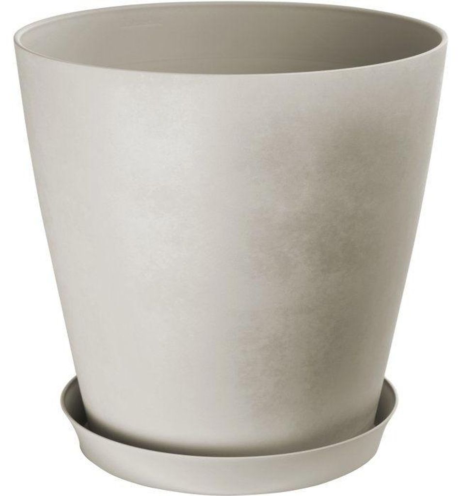 Runder Blumentopf – – Swing Cone – Ø 30 – 14 L – H 29 cm – Weißer Stein