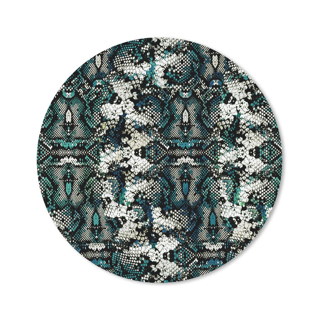 MuchoWow Mauspad Mousepad Tiermuster - Weiß - Türkis - Schuppen 30x30 cm - Mousepads - Maus Mat - Pad - Mausunterlage - Tischunterlage - Schrei...