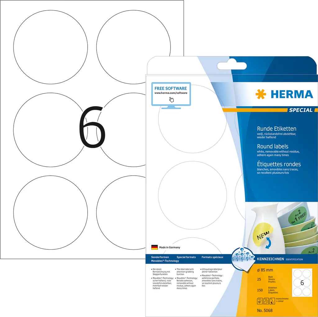 Fornitura 150 Etichette HERMA A4 85mm - Soluzione Removibile Industriale
